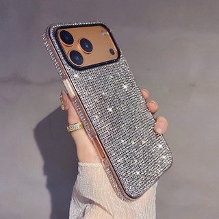 Ốp Điện Thoại Thích Hợp Full Kim Cương Bán Chạy Cho iPhone17 Air 16 15 14 13 12 11 Promax 7 8 Plus XsMax XR X X Xs Khung Kim Cương Giả Siêu Flash Với Vỏ Điện Thoại Kim Cương Chống Sốc