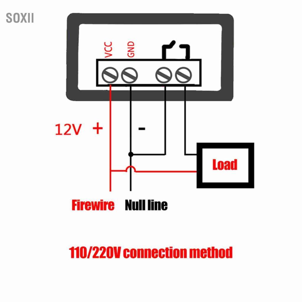 soxii Bộ điều khiển nhiệt độ kỹ thuật số Công tắc điều chỉnh nhiệt độ tủ lạnh mini có màn hình LED lớn cho tủ đông hấp (12V)