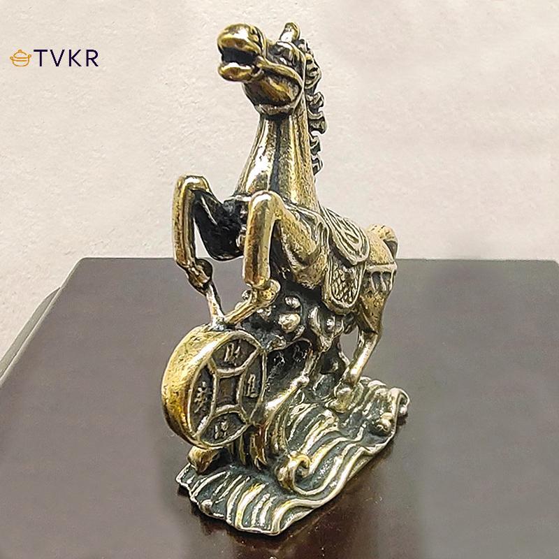 TVKR Đồng Ngựa Bước Trên Đồng Xu Luy Tượng Phong Thủy Bàn Thu Nhỏ Thủ Công Bộ Sưu Tập Các Bức Tượng Nhỏ OIK