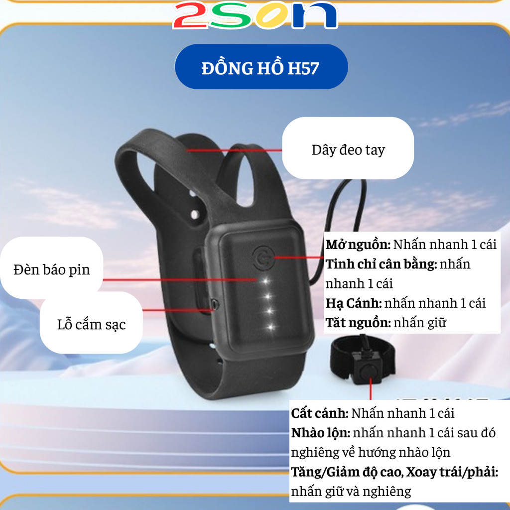 [8+][Bằng Xốp]Máy Bay Điều Khiển Chiến Đấu 2SON, Tặng Kèm 3Pin Cho Điều Khiển, Có Đèn Phát Sáng