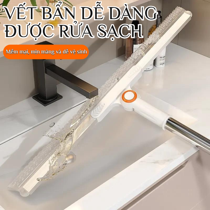 Cây gạt nước sàn & kính 2 mặt lồi silicon 4 trong 1, đa năng cao cấp