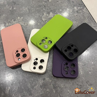 Ốp Silicon Lỏng Ins Tương Thích Cho iPhone 16 Pro Max 15 14 Plus 13 Mini 15ProMax 14ProMax 13ProMax Vỏ Bảo Vệ Ống Kính Doanh Nghiệp Đơn Giản Vỏ Mềm Chống Sốc Vỏ Nhiều Màu Sắc