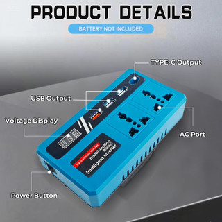 Đế Chuyển Đổi Nguồn Điện Chuyển Từ Pin 21v Lên 110 - 220v, Chân Pin Phổ Thông 4cm