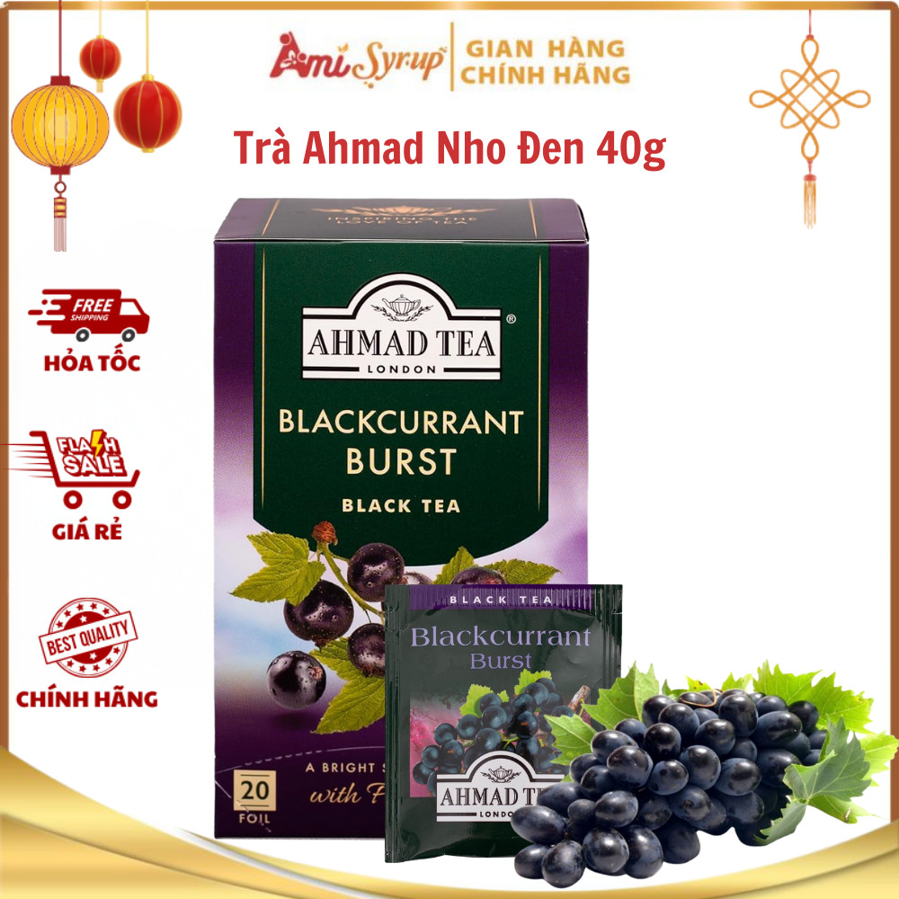 Trà Ahmad Nho Đen 40g Hương Vị Blackcurrant Đậm Đà, Tinh Tế Và Lôi Cuốn