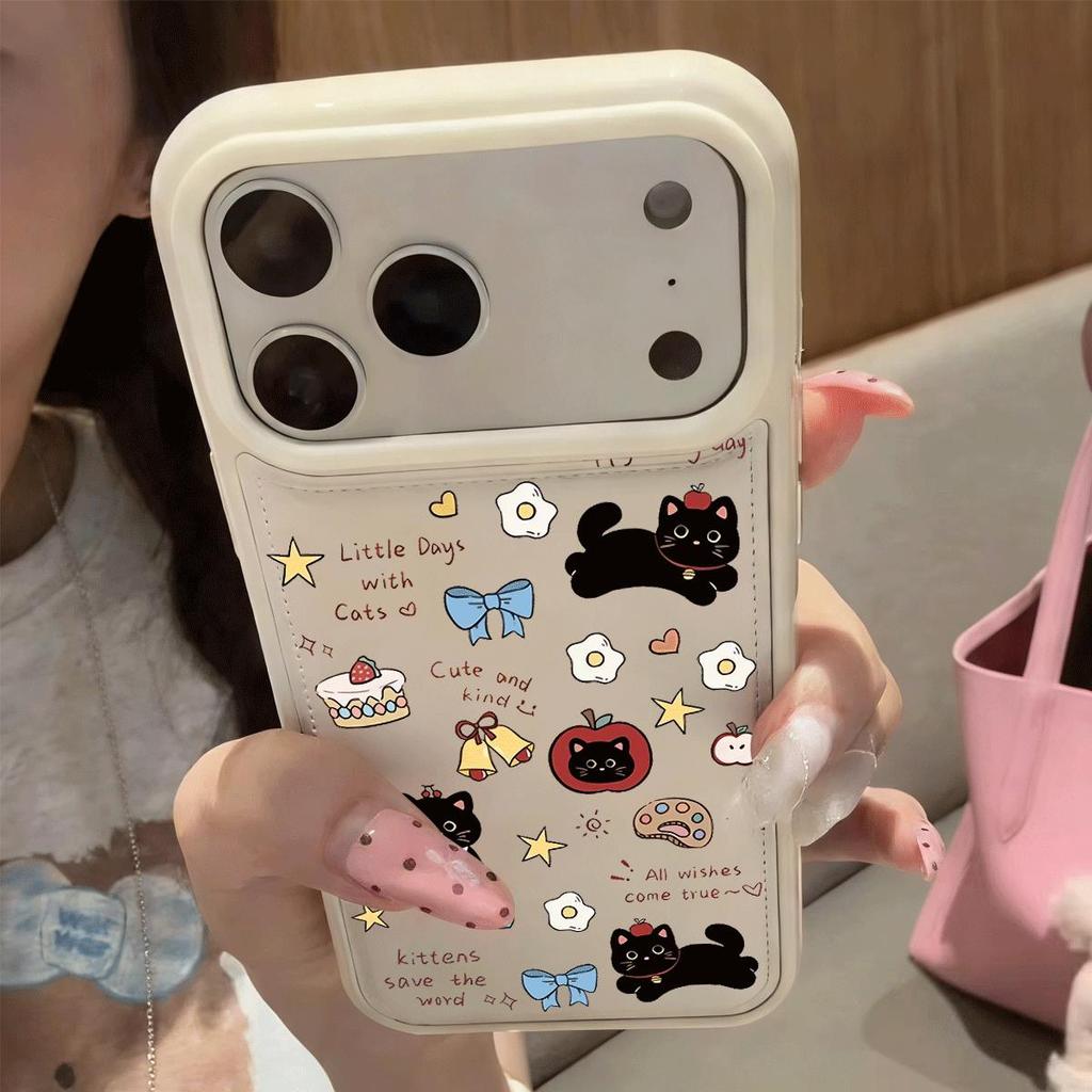 Đáng yêu hình ảnh nhỏ thích hợp cho iPhone16promax17AIR trường hợp điện thoại 15plus mềm trường hợp 13 lỗ lớn 12 nhỏ
