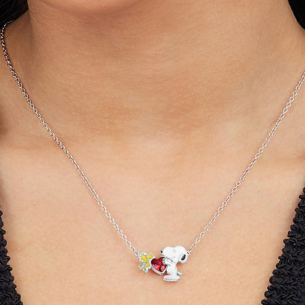 Snoopy Snoopy Dầu Nhỏ Giọt Chó Con Khóa Tai Mặt Dây Chuyền Kim Cương Xương Đòn Dây Xích Phụ Kiện Nữ