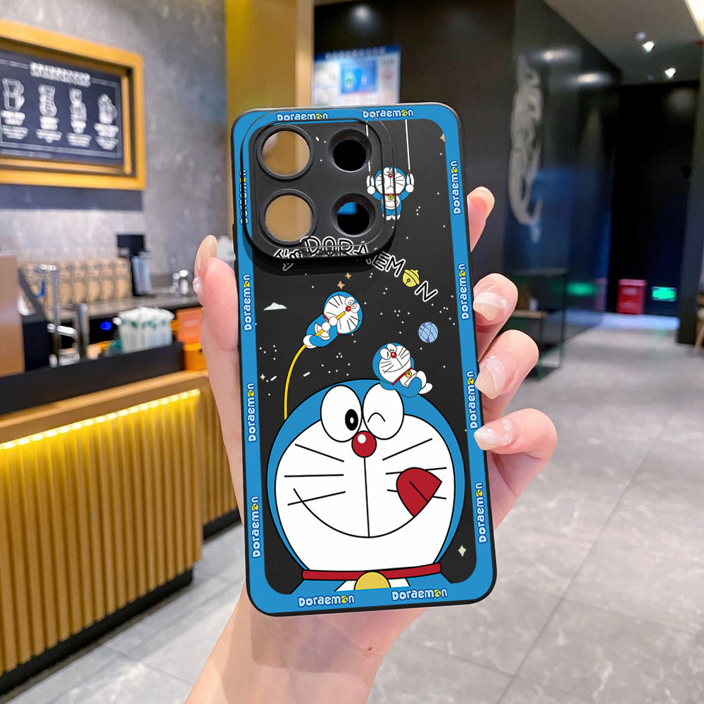 Tương thích với Xiaomi Redmi Note 14 13 12 Pro 5G 12S 14C 13C A3 A4 Smile Doremon Vỏ bảo vệ ống kính