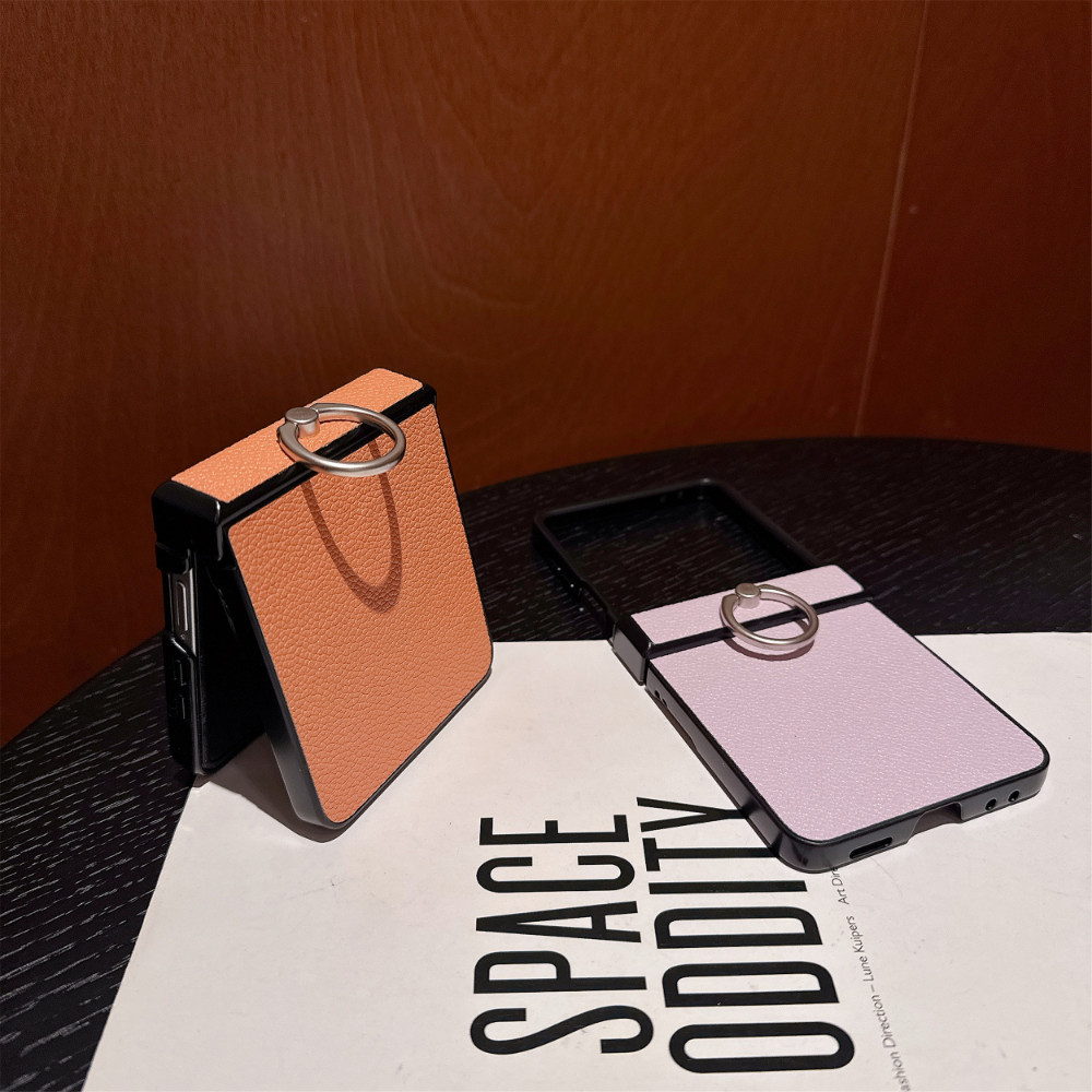 Ốp điện thoại có thể gập lại họa tiết hạt vải thiều cho Samsung Galaxy Z Flip 7 6 5 có vòng di động Vỏ cổ điển thời trang chống rơi