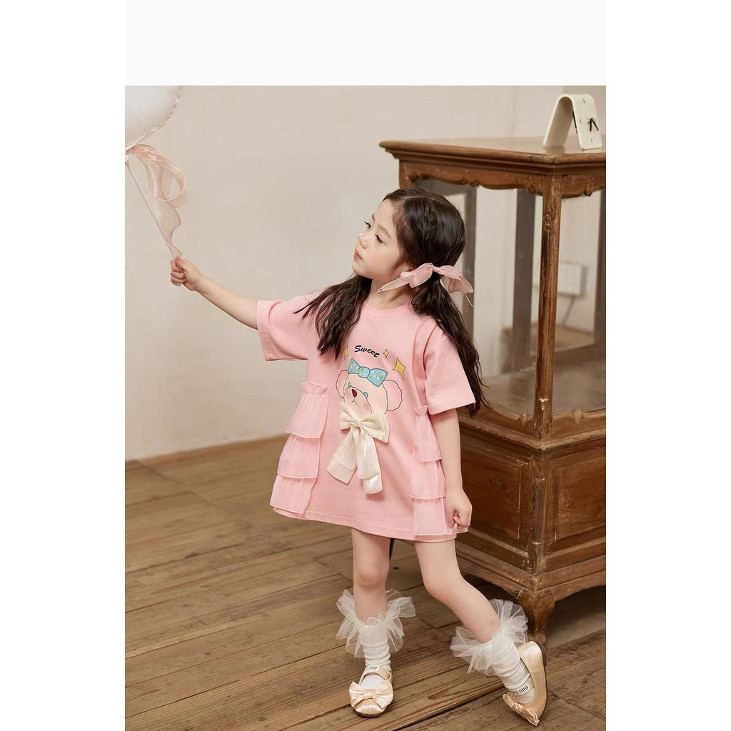 Váy thun bé gái mùa hè hợp thời trang mát mẻ 90-140 Size KPBF