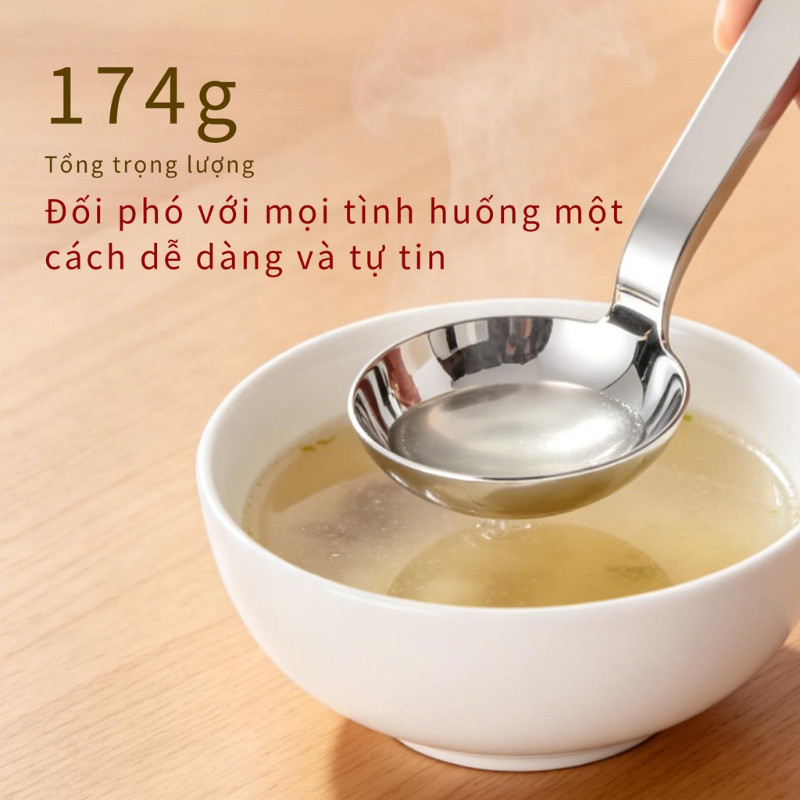 Thìa Vá/Muôi Canh Inox Cao Cấp, Bản To Dày Dặn, Dễ Vệ Sinh, Dùng Để Múc Canh Và Chia Đồ Ăn Trong Gia Đình -thìa Inox