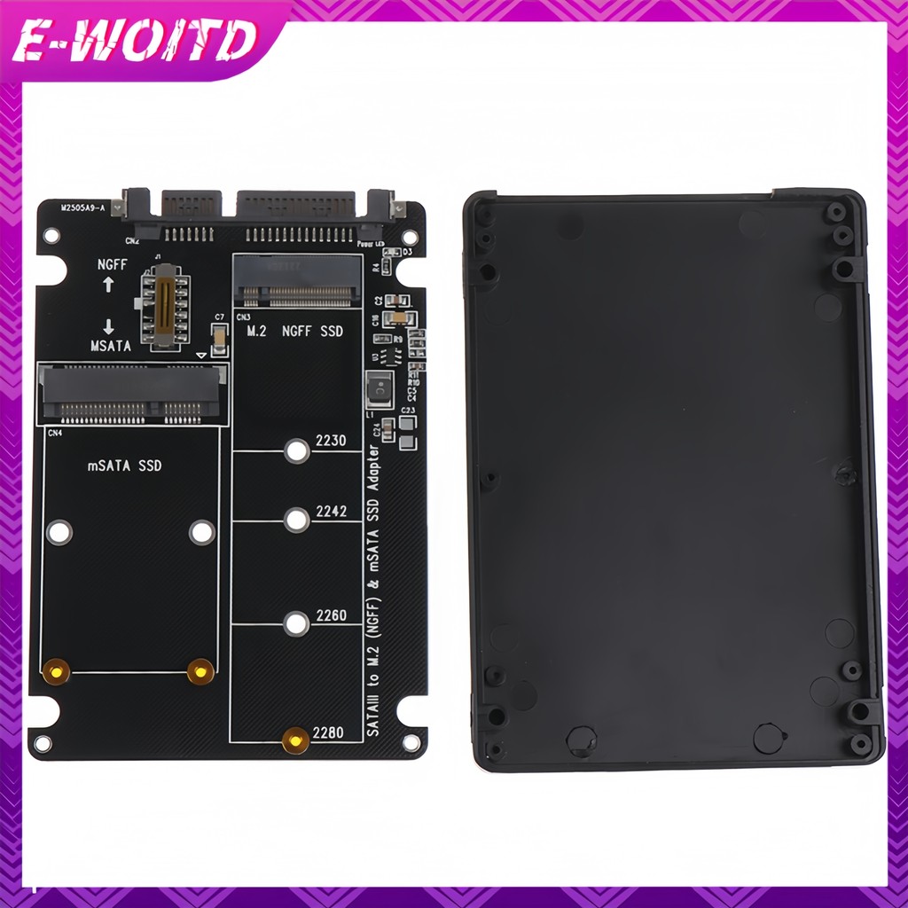 E-woitd NGFF Sang SATA 3 HDD Vỏ MSATA SSD Adapter M.2 SATA Giao Thức Adapter Board HNVN