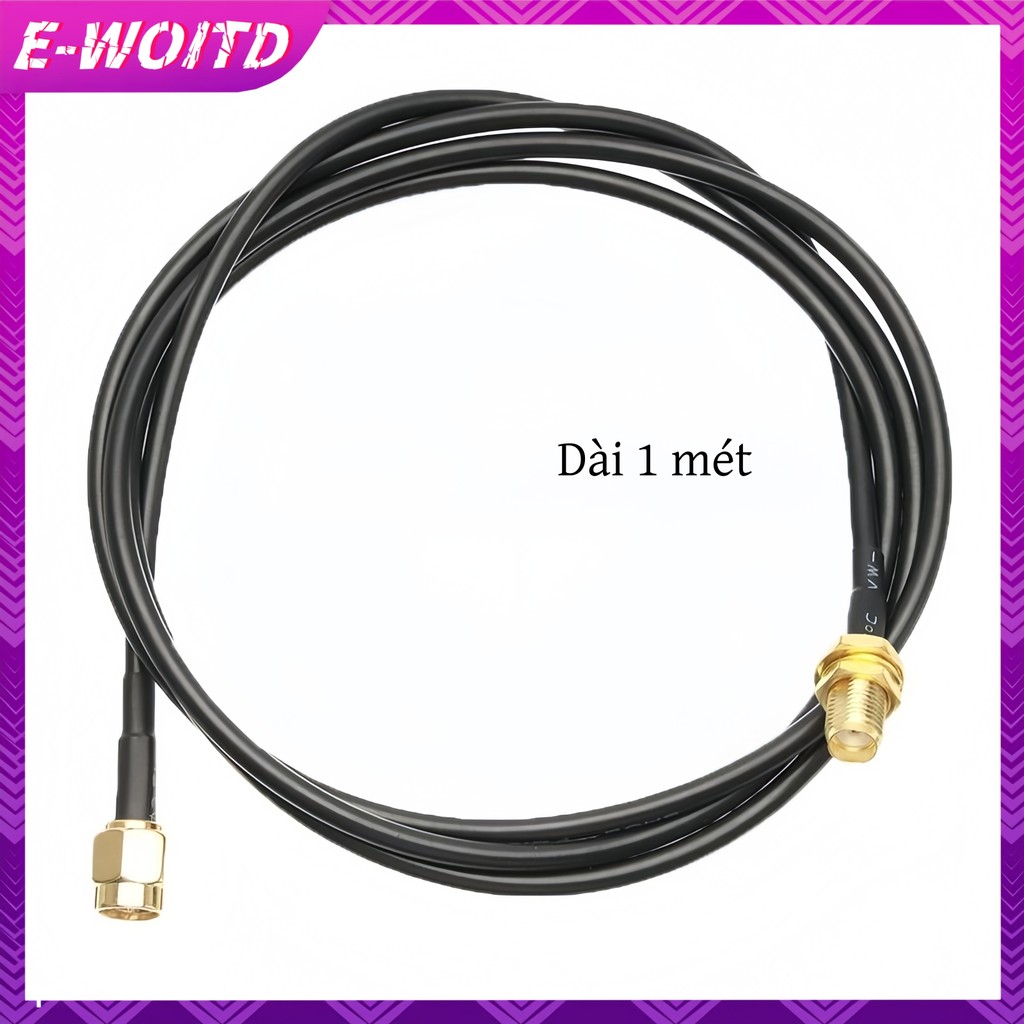 E-WOITD Cáp nối dài RP-SMA Sang SMA - Dây nạp đồng trục nam sang nữ cho Ăng-ten WiFi / Bộ định tuyến / Thẻ mạng RG174 E-WOITD