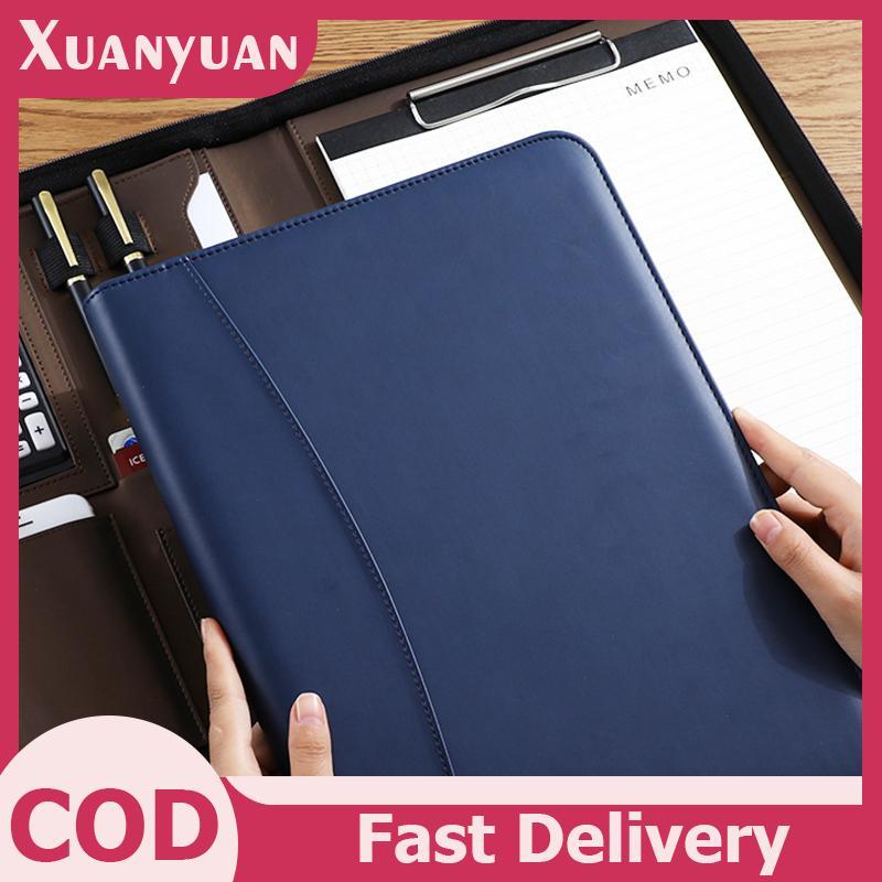 XUAN Đa Năng A4 / A5 Da PU Danh Mục Đầu Tư Dành Cho Người Tổ Chức Tài Liệu Túi Dây Kéo Có Máy Tính Bút Người Viết Cặp Văn Phòng VN