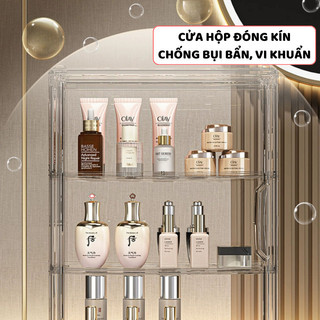 Tủ Trong Suốt Nhựa Arcrylic Bảo Quản Trưng Bày Nước Hoa Mỹ Phẩm Để Bàn Makeup Trang Điểm
