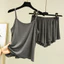Modal Nhỏ Sling Bộ Đồ Ngủ Nữ Mùa Hè Mỏng Quần Short Sinh Viên Thường Ngày Nhà Quần Áo Ice Silk Vest Bộ Hai Mảnh
