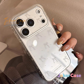 Ốp Lưng Cho IPhone 16 11 17 15 13 14 12 Pro Max 17AIR 15 7 8 Plus X XR Max Bìa mềm trong suốt có nơ đơn giản