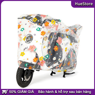 Bạt phủ xe máy trong, dễ quan sát, Bạt Trùm, Xe Máy, Nhựa PEVA trong suốt, In họa tiết, 2m2x1m2