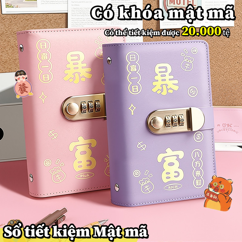 Sổ tiết kiệm có khóa độc đáo – sổ theo dõi chi tiêu mini, ghi chép chi phí hàng ngày trong vòng 100 ngày