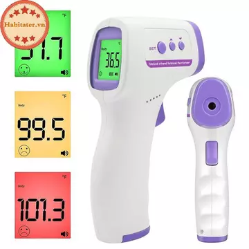 TATER Nhiệt kế kỹ thuật số trán Nhiệt kế y tế hồng ngoại không tiếp xúc Nhiệt độ cơ thể Công cụ đo sốt cho trẻ em Người lớn VN