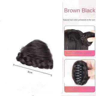 Túi tóc giả tai mèo NCE, kẹp nâu tổng hợp lông tơ tự nhiên, phụ kiện tóc thời trang màu đen