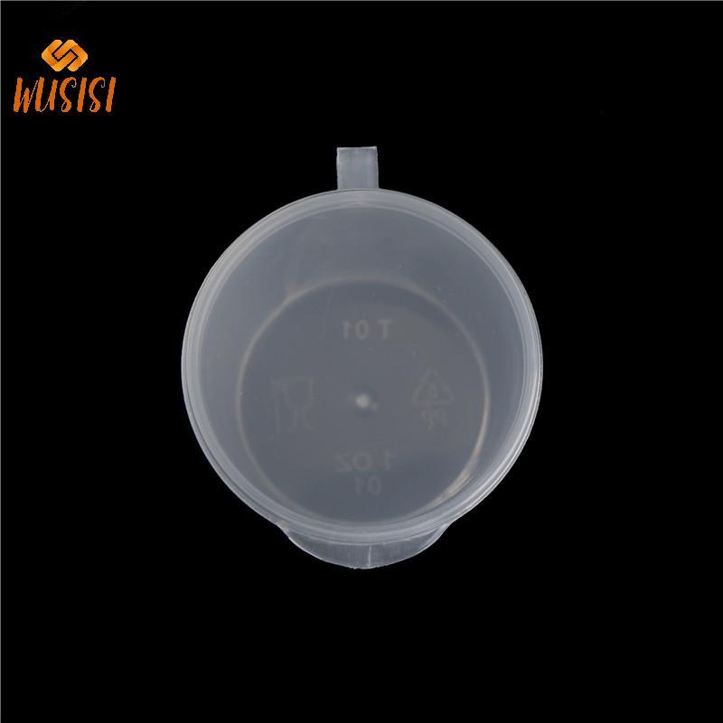 [WUSISI] 100 Chiếc Cốc Nước Sốt Dùng Một Lần Bằng Nhựa Nhỏ Bảo Quản Thực Phẩm Hộp & Nắp Trong Suốt MỚI