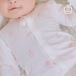 La Pomme SS26.T2.3 Set sơ sinh nhiếp ảnh gia nhí màu trắng hồng NB-3m