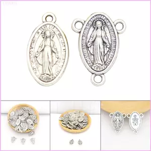 Cinna 10 Chiếc Đức Mẹ Maria Huy Chương Mặt Dây Chuyền Hình Bầu Dục Công Giáo - Trang Sức Vòng Tay và Vòng Cổ Maki