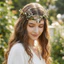 WEETW Elf Tiara, Kim Cương Giả Trang Trí Diadem Elven Crown, Chụp Ảnh Mô Phỏng Lá Cây Giả Nho Cổ Tích Mũ Đội Đầu Rừng Đám Cưới