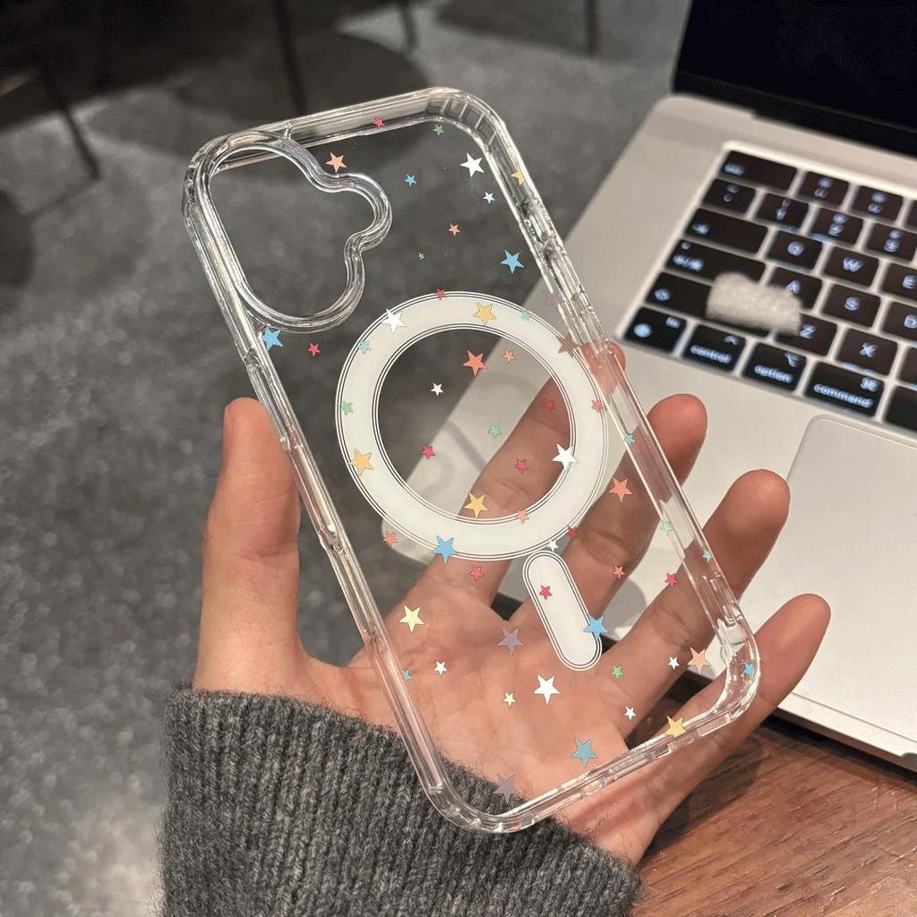 Magic Color Crush Point cho iPhone 17Air1615plus Clear 141312pro trường hợp điện thoại hút từ
