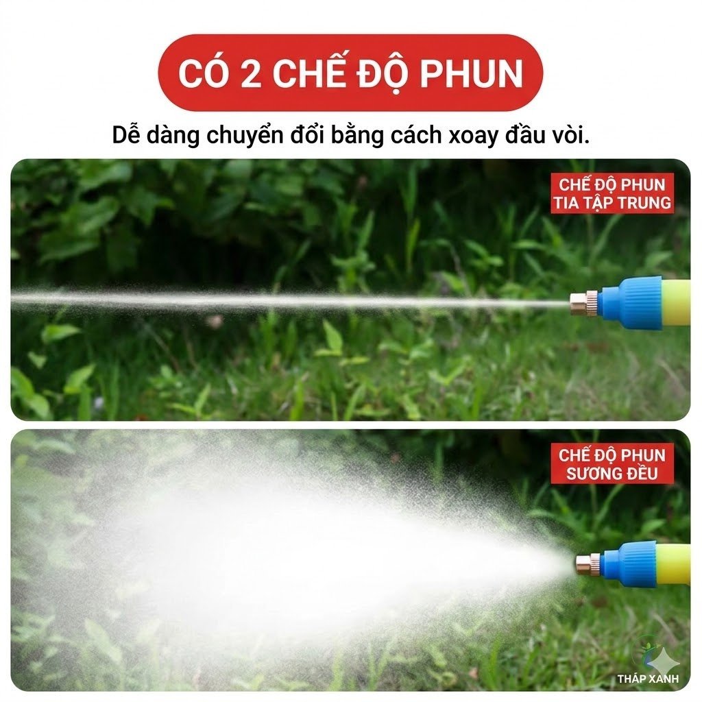 Đầu Bơm Xịt Tưới Cây Khí Nén Lắp Chai Nhựa TVC-29 Tháp Xanh Vòi Phun Sương Mini, Bơm Tay Tưới Cây Cảnh
