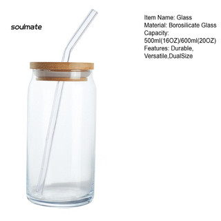 Cốc thủy tinh có nắp & ống hút 16/20oz, đổi màu, cá nhân hóa mùa hè, cho đồ uống đá – dự án DIY