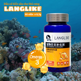 Dầu cá biển sâu LangLike cho chó mèo ngừa rụng lông, dầu cá hồi bổ sung vitamin e, omega3, DHA