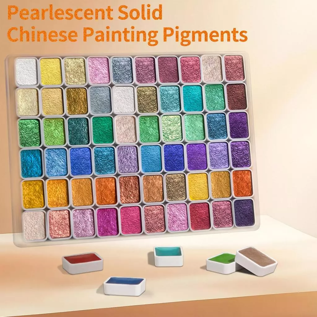 Angel Mark Pearlescent Solid Watercolor Paint Set Màu Sắc Sống Động Móng Tay Nghệ Thuật Thủ Công DIY