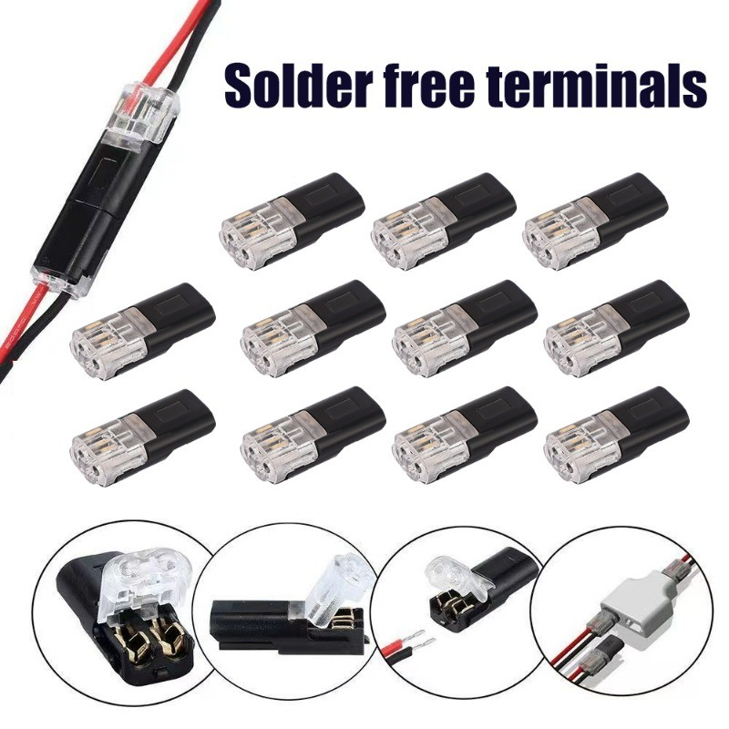 10 / 100 Cái Đầu Nối Cắm Dây Đôi Đầu Nối Dải Đèn Led 2 Pin Dây Đèn Kết Nối Điện Áp Thấp