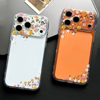 Ốp điện thoại viền hoa cúc tươi cho iPhone 17Air / 16 / 15PLUS / 14 / 13pro Max / 12 / 11 / X / XS / 7 / 8, cá tính sáng tạo. Vỏ trong suốt, chống thấm nước, chống sốc, vỏ bảo vệ