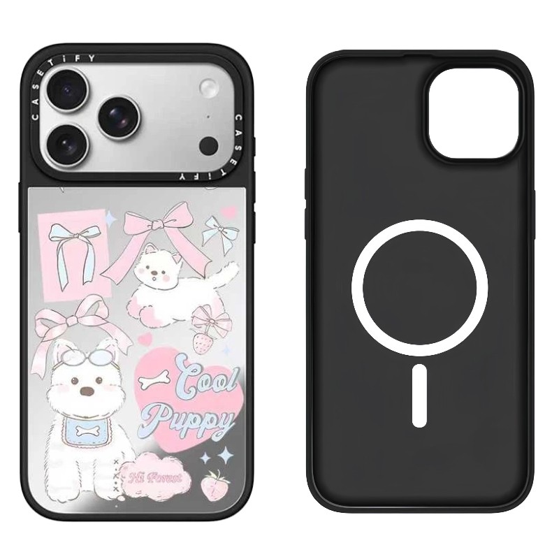 Ốp điện thoại từ tính họa tiết mèo đen dễ thương phù hợp cho iPhone 17 Pro Max, 17, 16, 15, 14 13