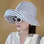 Mũ ngư dân sọc YUJUNI, Mũ chống nắng vành rộng có thể gập lại, Unisex thoáng khí nhẹ chống tia cực tím Mũ mùa hè Leo núi ngoài trời