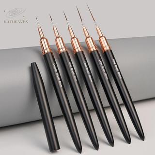 [hatheaven] 5 Cái / bộ Bàn chải lót nghệ thuật làm móng chuyên nghiệp dành cho thiết kế vẽ tranh sọc, Gel Liner Nail Art Brush cho móng tay 7 / 9 / 11 / 15 / 20mm Đẹp