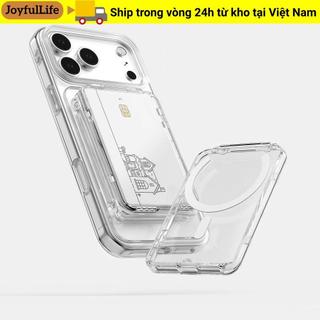 JOYFULLIFE Cho Túi Đựng Thẻ MagSafe, Hộp Đựng Thẻ Từ Tính Trong Suốt Siêu Mỏng, 2 Khe Cắm Thẻ Ví Nhẹ Chống Sốc Điện Thoại Cho 17 / 16 / 15 / 14 / 13 / 12