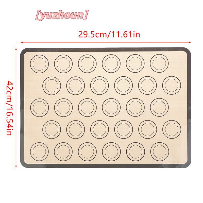 [yuzhoun] 1 Thảm Nướng Bánh Silicon 42x29,5cm Cho Lò Nướng 30 Vòng Tròn Chịu Nhiệt Chống Dính Cho Bánh Quy Macaron