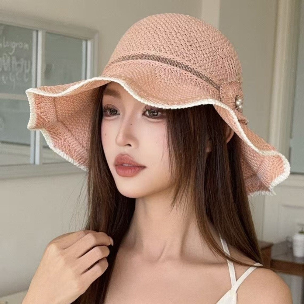 Mũ ngư dân MERIGGIARE, Mũ chống nắng thoáng khí, Mũ xô đa năng dệt tay vành lớn hợp thời trang dành cho nữ