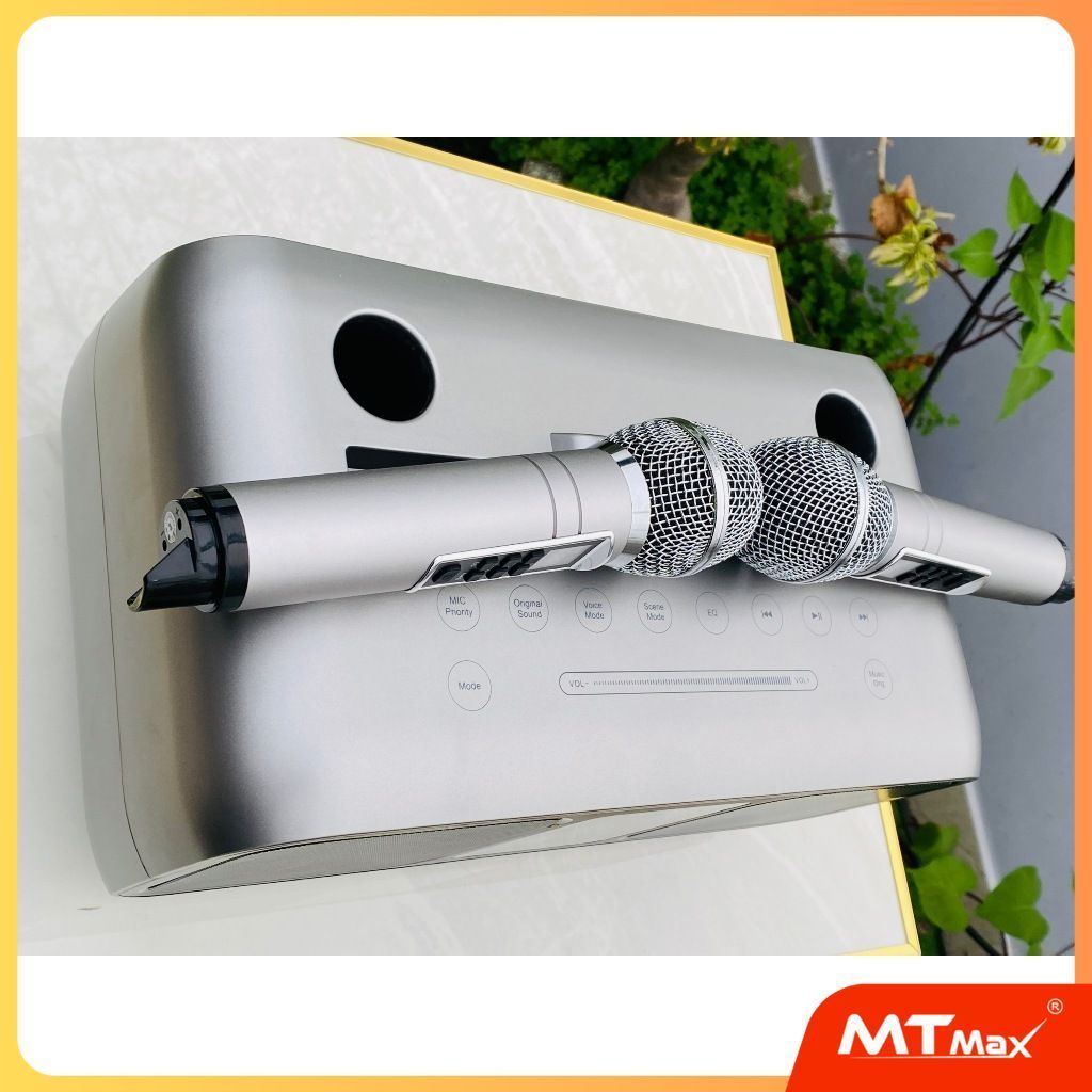 Loa karaoke bluetooth SD318 âm thanh hay nhỏ gọn Tặng kèm 2 micro không dây có màn hình LCD