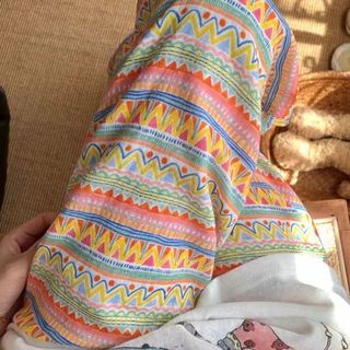 Quần Size Lớn Quần Nữ Nhà Size Cực Lớn 40-150kg Graffiti Nhân Vật Phản Diện Quần Ngọt Ngào Có Thể Mặc Bên Ngoài Rời Đi Bộ Thường Ngày Quần Cong Quần Nhà