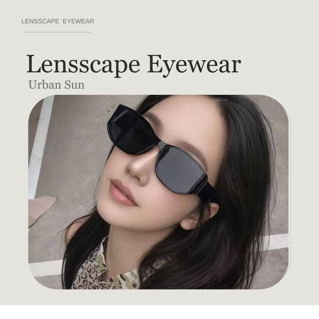 Lensscape Kính mát phân cực UV400 dáng chữ nhật gọn gọng TR90 tròng nylon dùng ban ngày