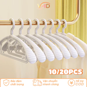 Set 10/20 Móc Treo Quần Áo Cao Cấp Chống Trượt - Thiết Kế Vai Rộng Dày Dặn, Giữ Form Áo Tốt, Tiện Dụng Cho Gia Đình