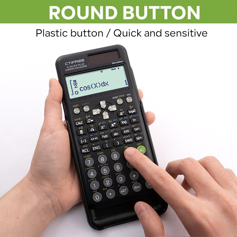 Máy tính khoa học phiên bản thứ 2 di động 991ES Plus-2 có vỏ bảo vệ Chức năng 417 Calculato Văn phòng phẩm sinh viên