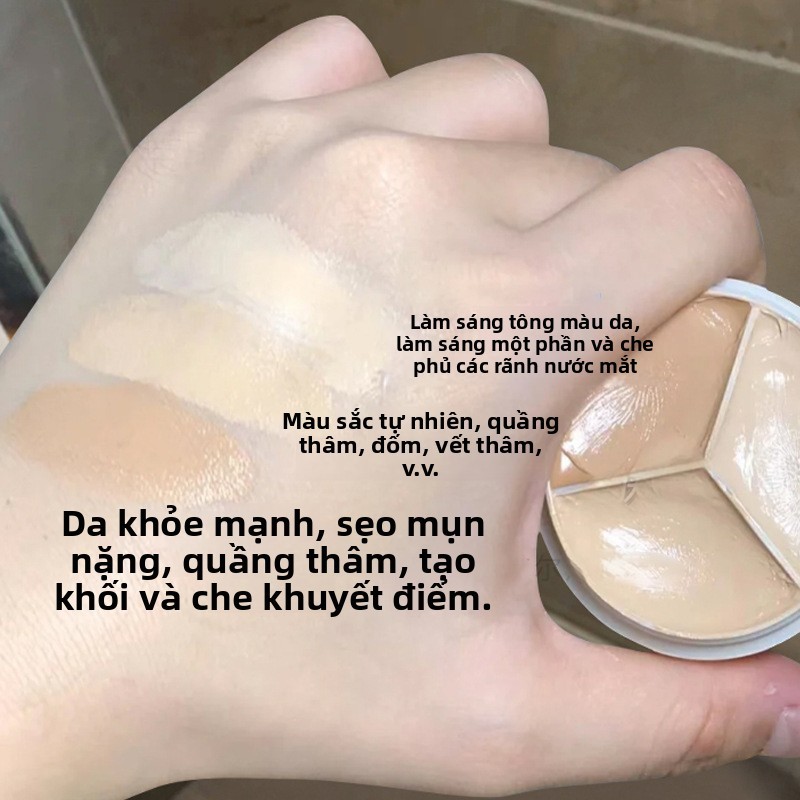 Kem che khuyết điểm & tạo khối - 【Không trôi】, che phủ cao, 3 tông màu điều chỉnh phù hợp mọi da