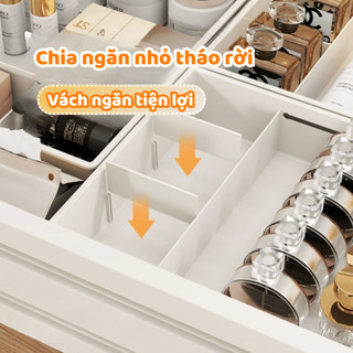 Khay Chia Ngăn Kéo Tủ Đựng Mỹ Phẩm Có Vách Ngăn, Khay Đựng Đũa Thìa Nhà Bếp Tùy Chỉnh Độ Rộng
