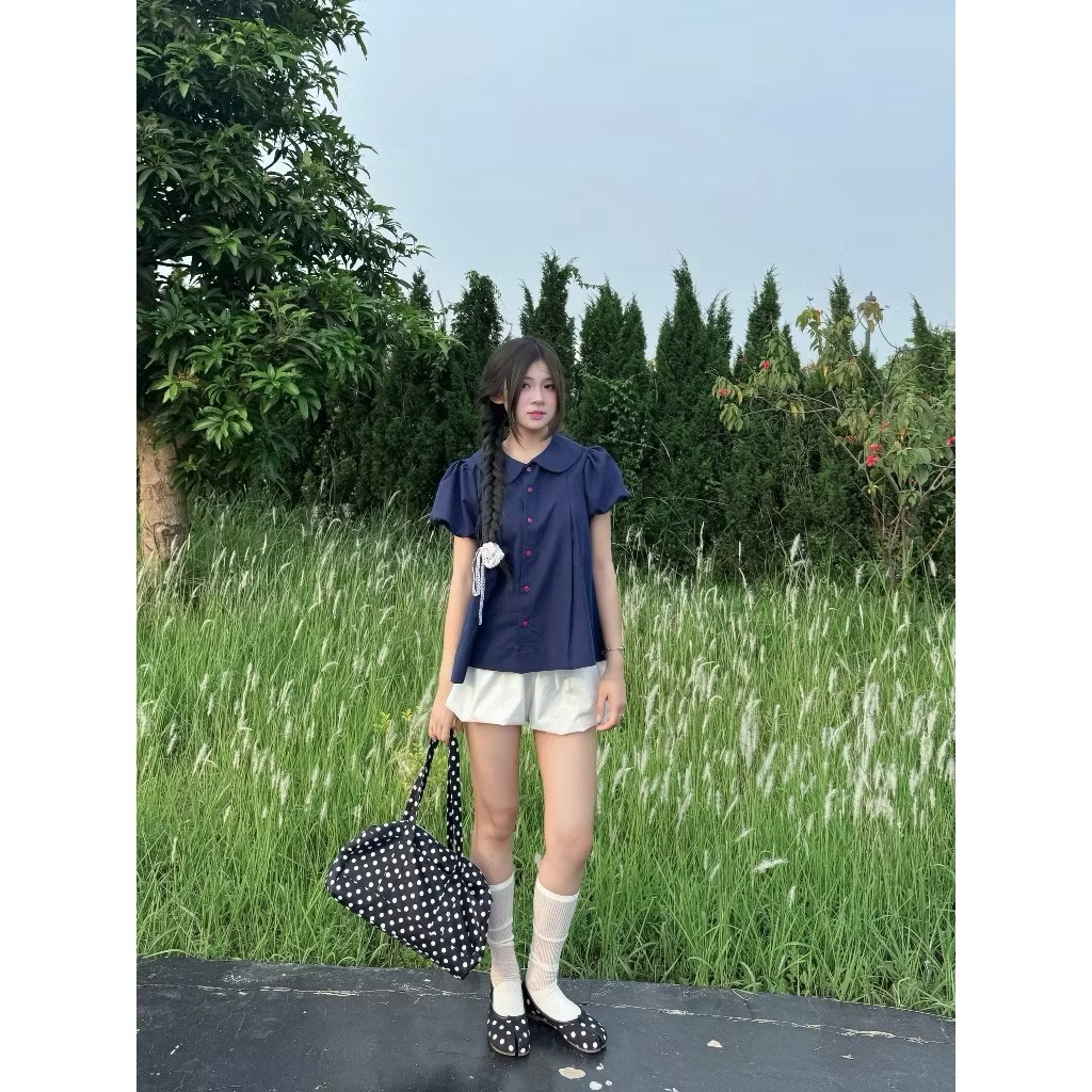 Áo sơ mi bèo quốc dân cổ sen tay bồng dáng babydoll siêu xinh SMZ933