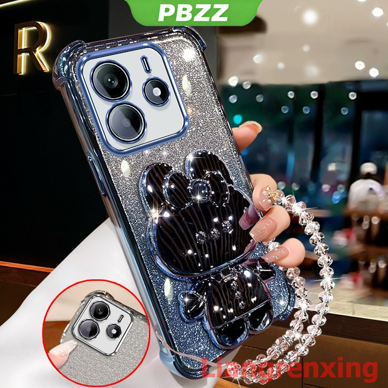 FOR ốp lưng Ốp điện thoại cho Redmi Note 14 Pro 5G, Redmi Note 14 4G 2024, vỏ điện thoại mềm chống sốc, thiết kế mới, gương trang điểm thỏ có giá đỡ, dây đeo SJSFTUZJ02